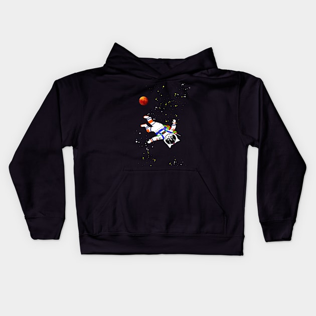 Astronaut Mars cat Kids Hoodie by yumiyoshi4